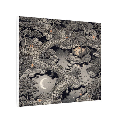 Moonlit Garden Ukiyo E Inspired Canvas Art | Serene Zen Art
