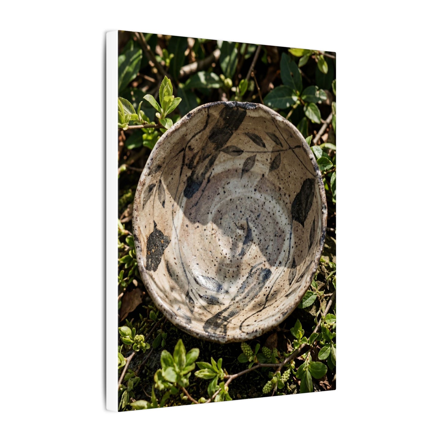 Elegant Ceramic Bowl Canvas Art - Japanese Pattern Japandi