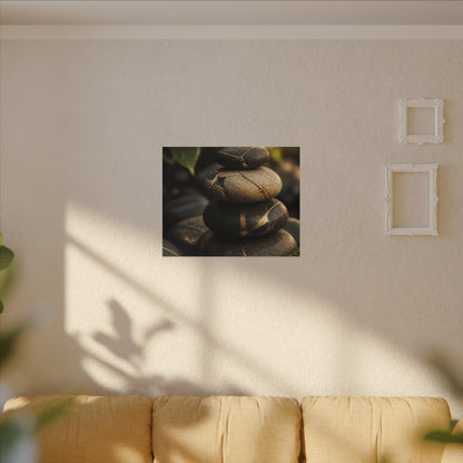 Summer River Stones Broken Beauty Canvas Art | Healing Decor