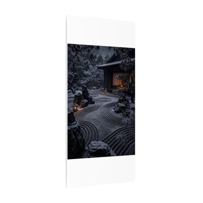 Candlelight Rock Garden Canvas Art - Dark Japandi Fukinsei