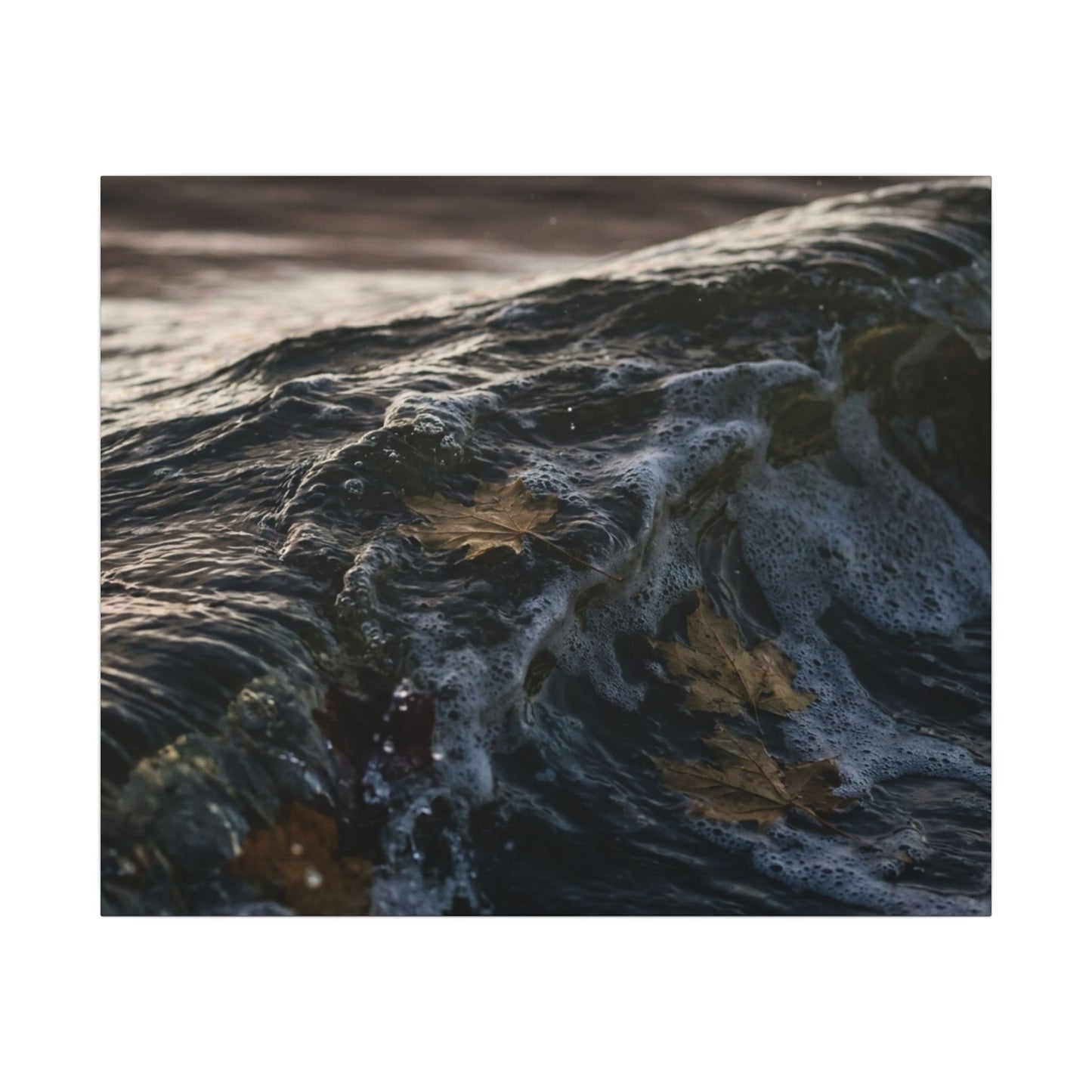 Dark Japandi Ocean Wave in Dawn | Moody Minimal Canvas Art