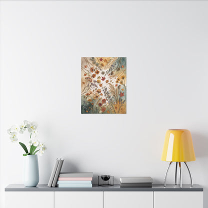 Dried Flowers Canvas Art | Autumn Japandi Watercolor Art
