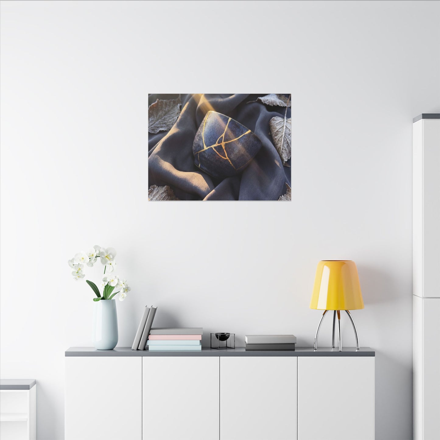 Winter Silk Drape Gold Repair Canvas Art | Artful Decor