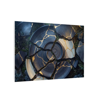 Resilient Broken Pottery Canvas Art - Gold Vein Kintsugi