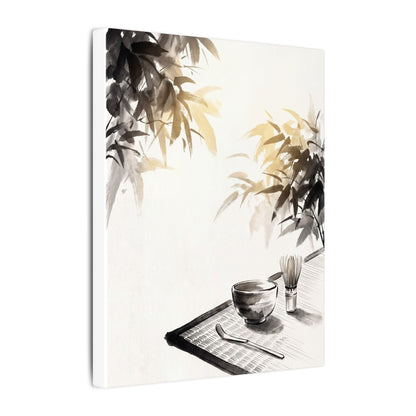 Tea Ceremony Sumi E Canvas Art | Serene Zen Art