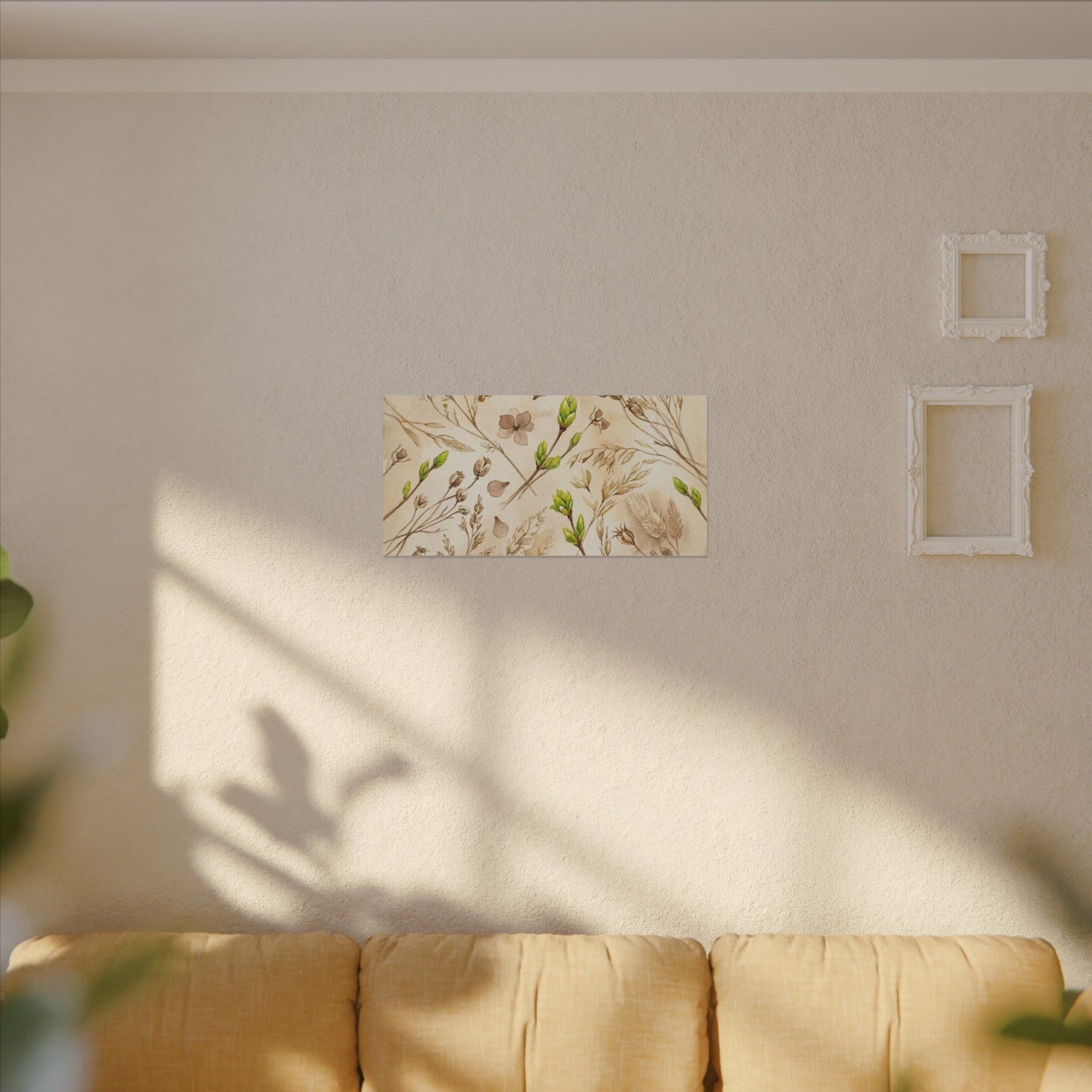 Spring Dried Flowers Watercolor Canvas Art | Earthy Decor