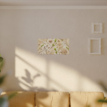 Spring Dried Flowers Watercolor Canvas Art | Earthy Decor