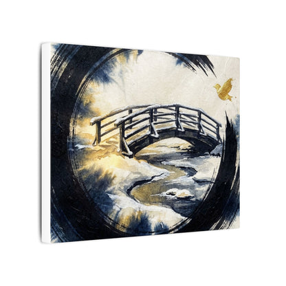 Autumn Ink Brushstroke Karesansui Canvas Art | Peaceful Decor
