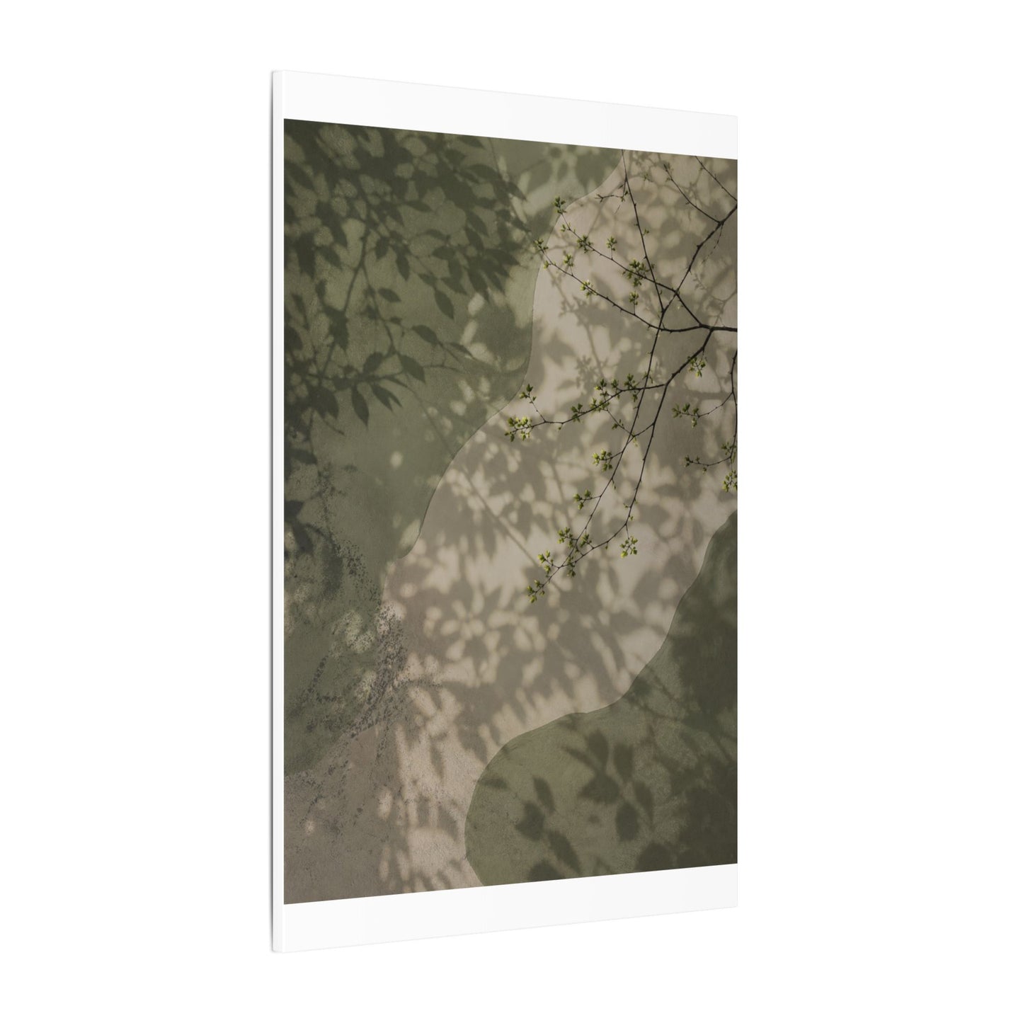 Neutral Shadow Play Canvas Art - Japanese Pattern Japandi
