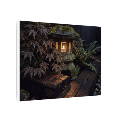 Moody Moonlit Garden Canvas Art - Shadow Zen Dark Japandi