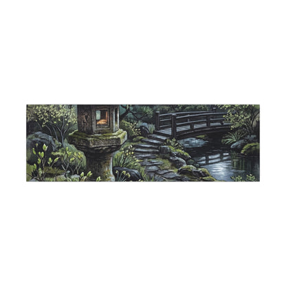 Japandi Stone Lantern in Moonlight | Texture Canvas Art