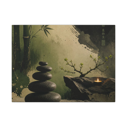 River Stones Spring Canvas Art | Zen Contemplative Design