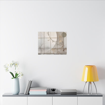 Winter Shoji Screen Japanese Pattern Canvas Art | Elegant Decor