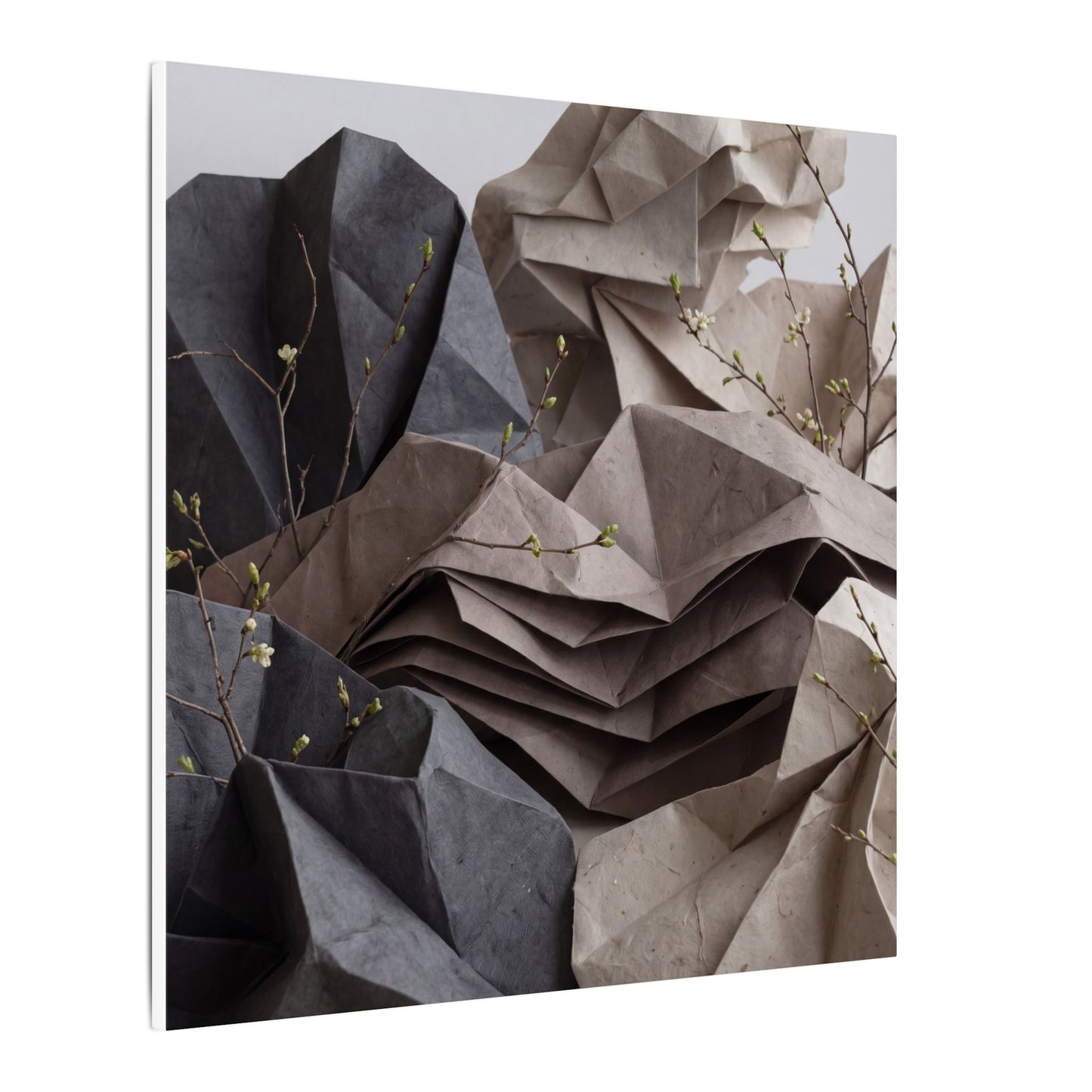 Neutral Paper Fold Canvas Art - Texture Japandi