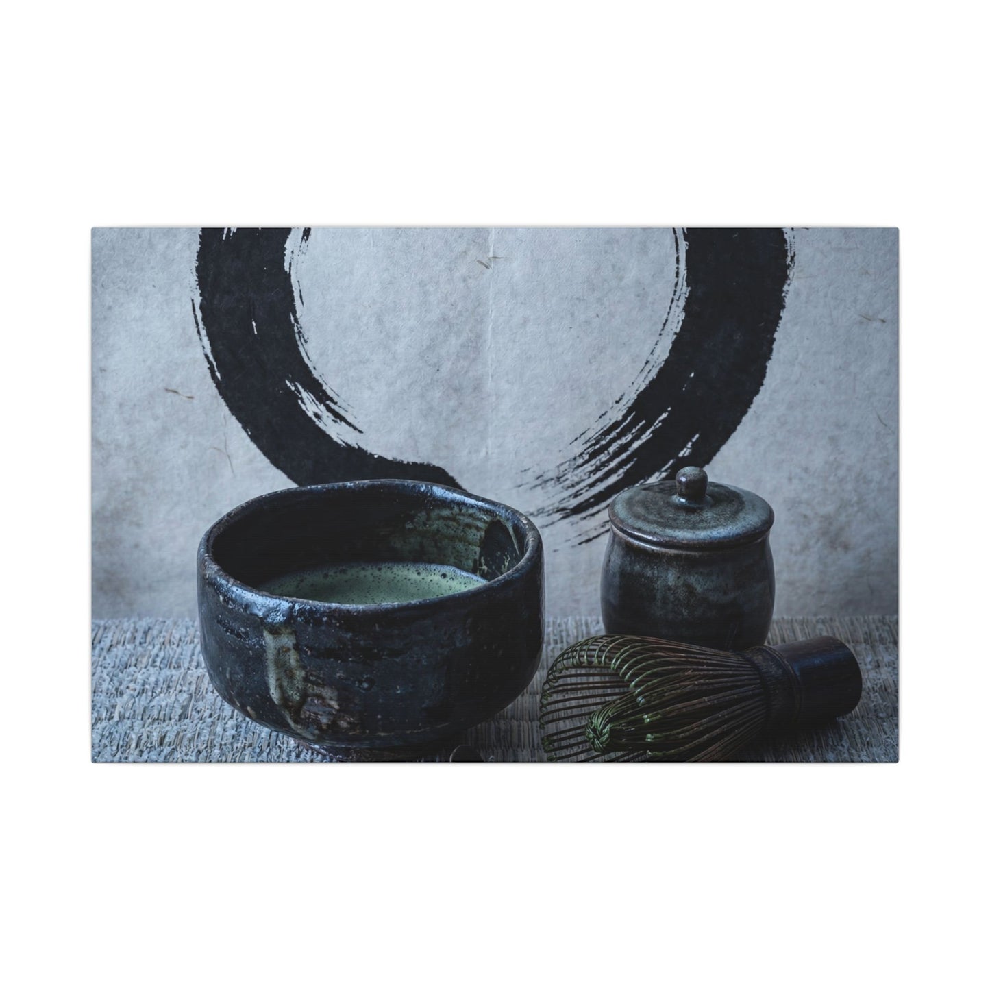 Tea Ceremony Canvas Art | Winter Zen Enso Art