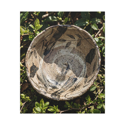 Elegant Ceramic Bowl Canvas Art - Japanese Pattern Japandi