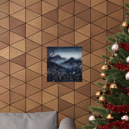 Mountain Mist Wall Art Print | Spring Dark Japandi Dark Texture Art
