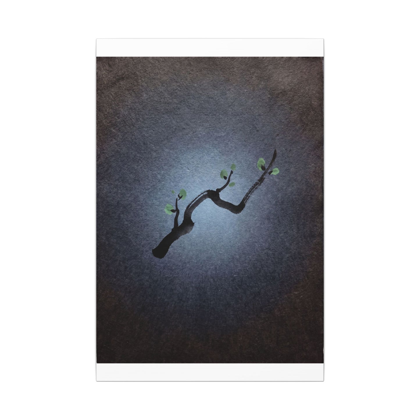 Ink Brushstroke Canvas Art | Spring Dark Japandi Moody Minimal Art