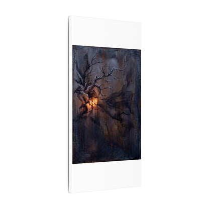 Winter Rust Patina Charcoal Ink Canvas Art | Atmospheric Decor