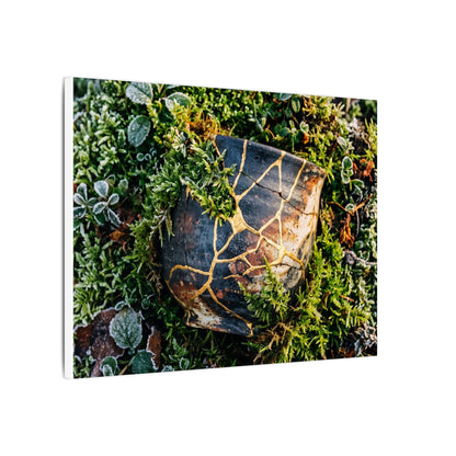 Artful Moss Close Up Canvas Art - Gold Repair Kintsugi
