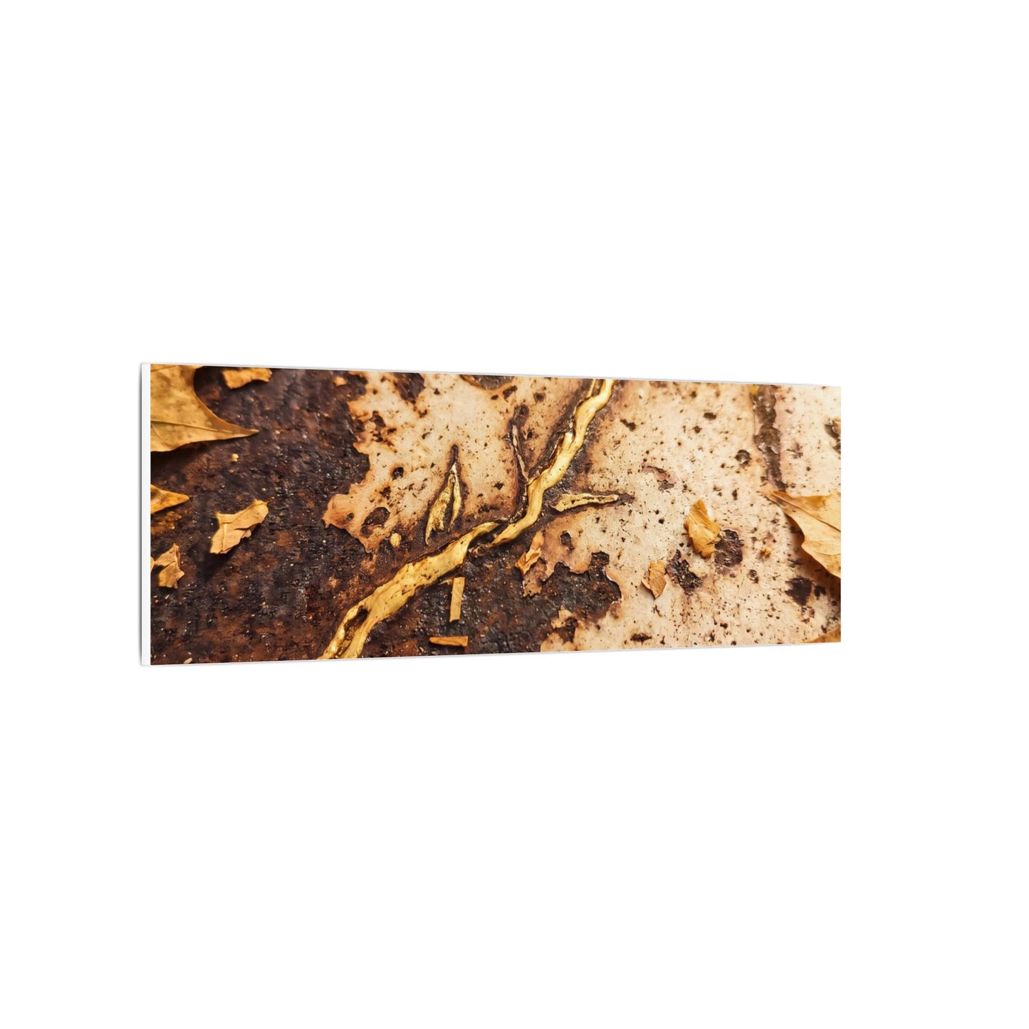 Kintsugi Rust Patina in Golden Hour | Gold Vein Canvas Art