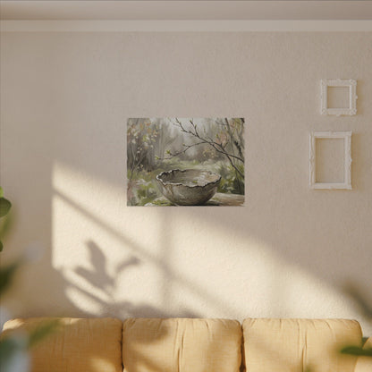 Japandi Ceramic Bowl in Overcast | Minimal Line Canvas Art