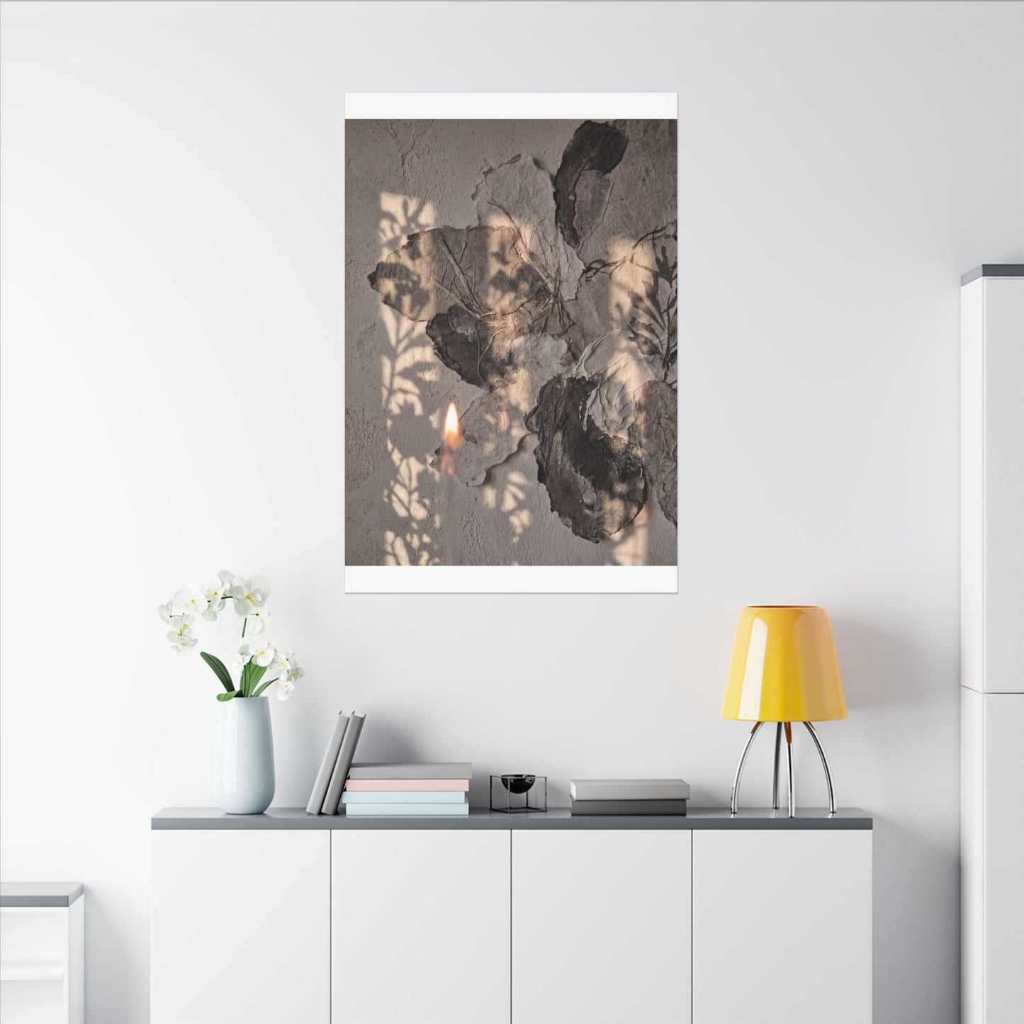 Shadow Play Summer Canvas Art | Japandi Elegant Design