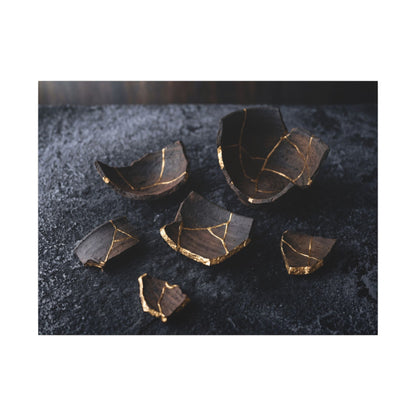 Winter Broken Pottery Shadow Zen Canvas Art | Bold Decor
