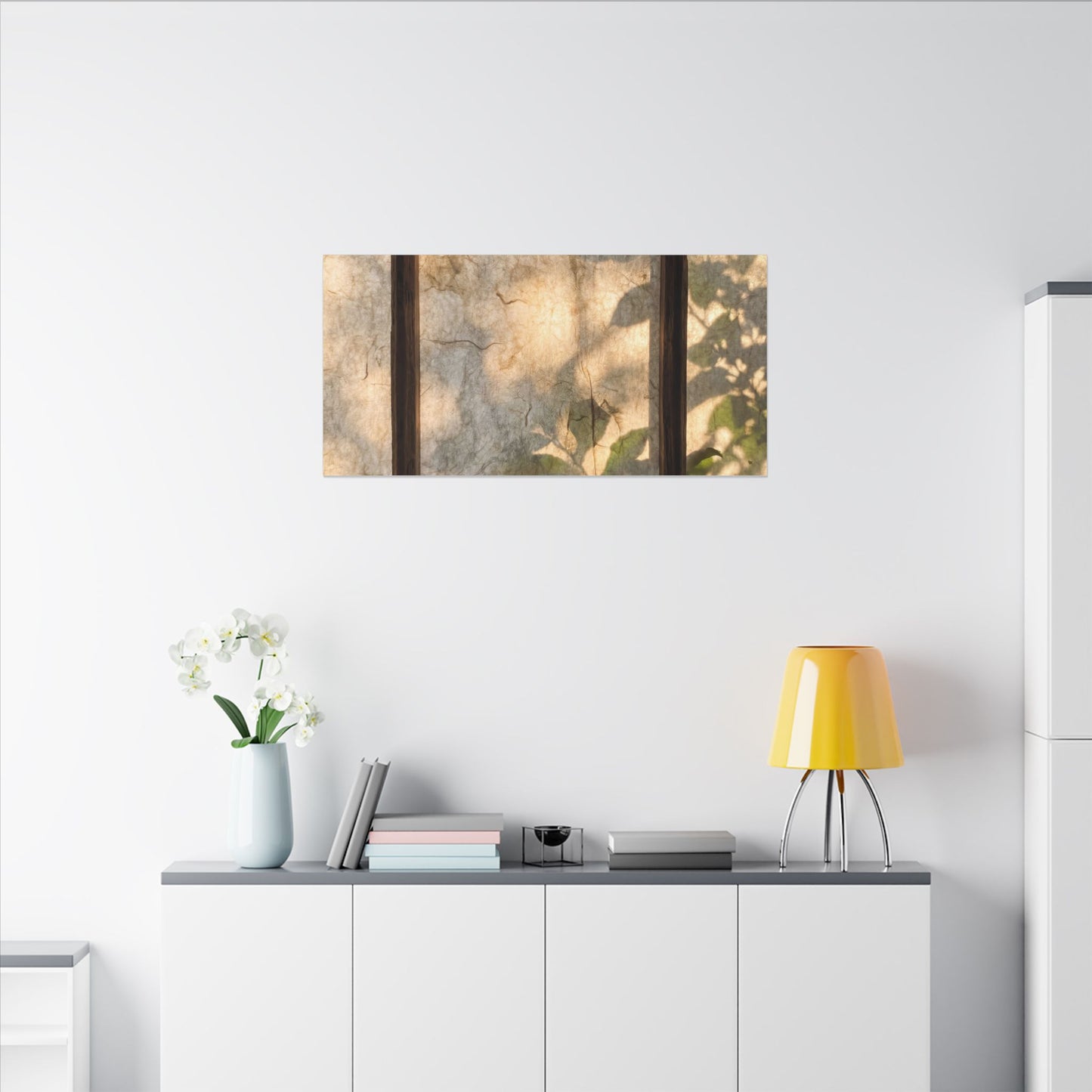 Golden Hour Shoji Screen Canvas Art - Japandi Mono No Aware