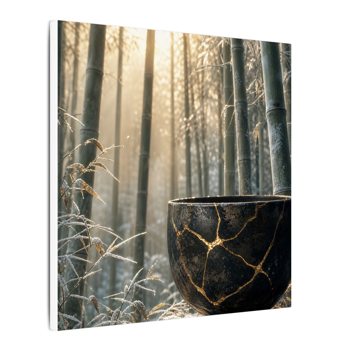 Fukinsei Bamboo Grove Canvas Art - Kintsugi Gold Repair