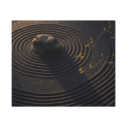 Rock Garden Shadow Zen Canvas Art | Bold Dark Japandi Art