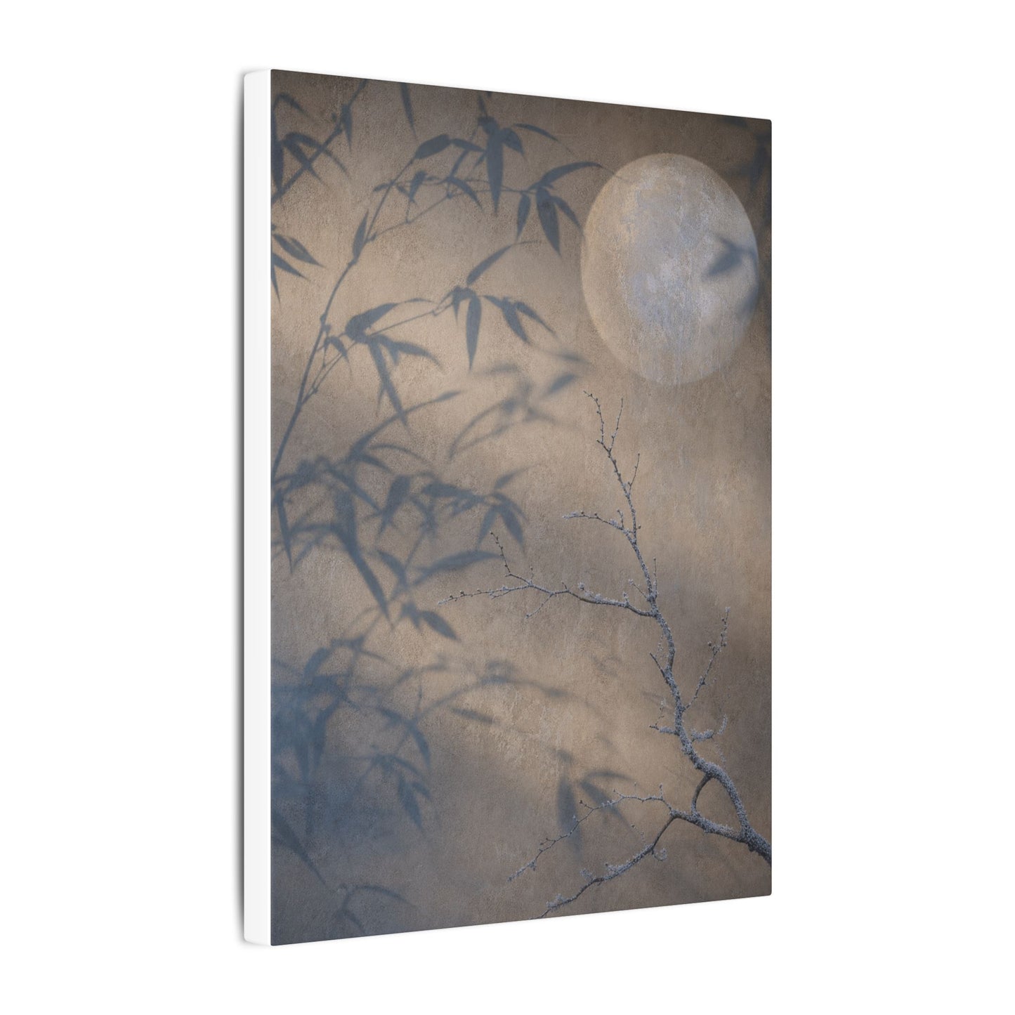 Shadow Play Canvas Art | Winter Japandi Japanese Pattern Art