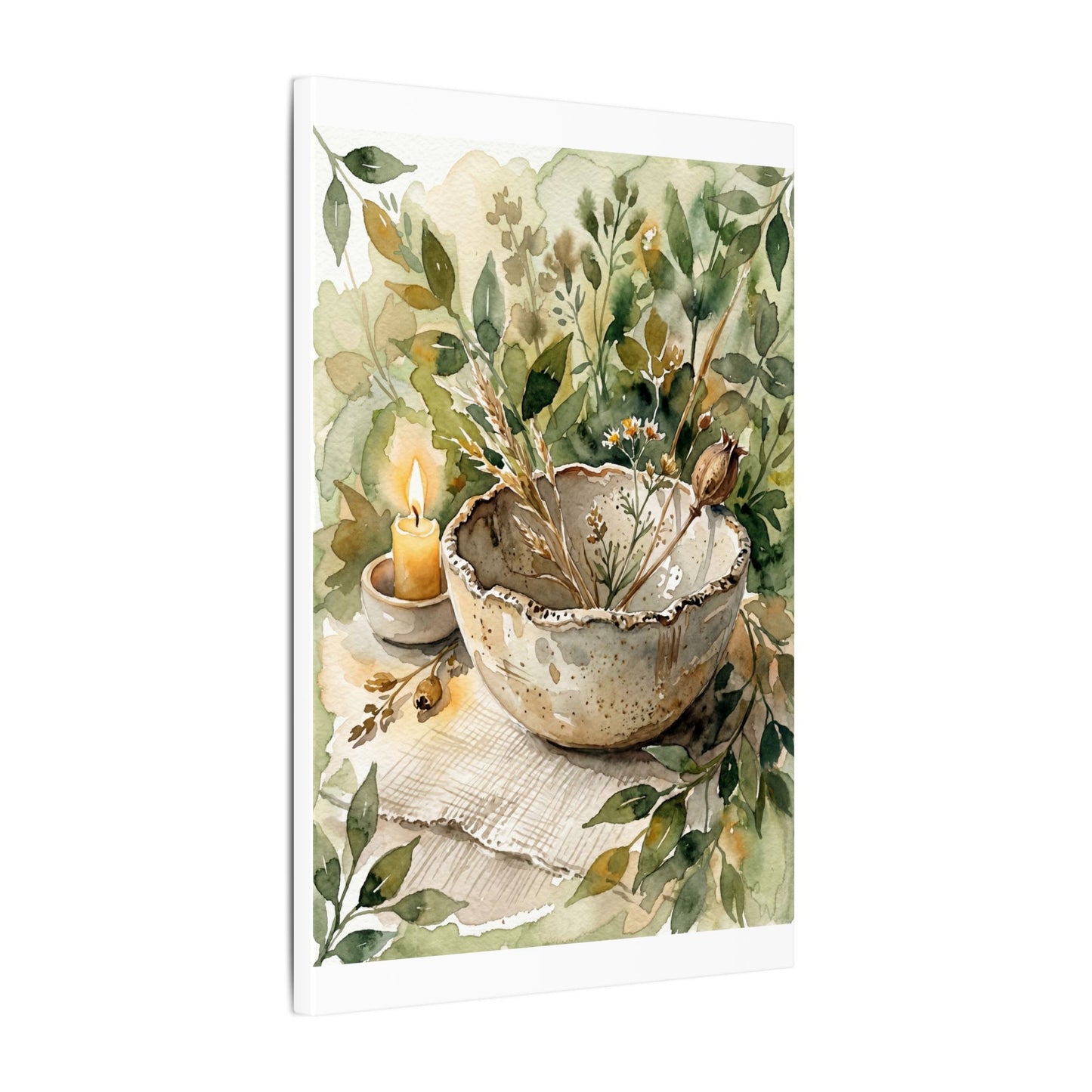 Ceramic Bowl Summer Canvas Art | Japandi Elegant Design