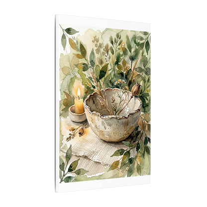 Ceramic Bowl Summer Canvas Art | Japandi Elegant Design