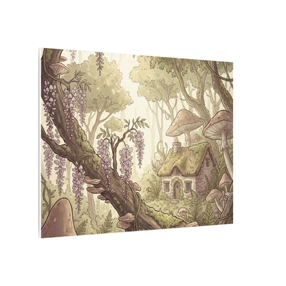 Summer Wisteria Mushroom Illustration Canvas Art | Enchanting Decor