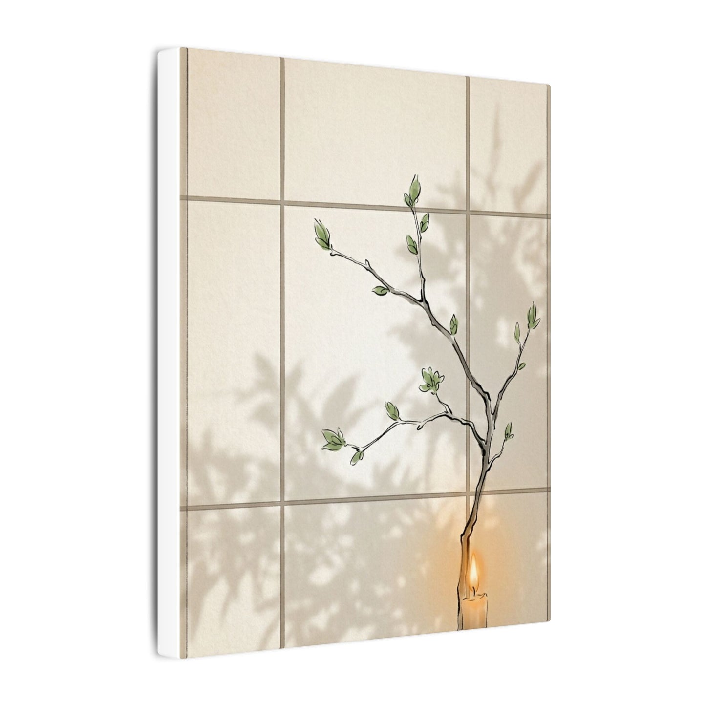 Shoji Screen Spring Canvas Art | Japandi Cozy Design