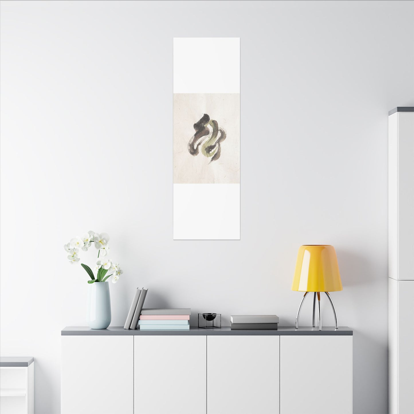 Ink Brushstroke Canvas Art | Spring Japandi Japanese Pattern Art