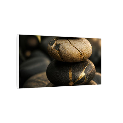 Summer River Stones Broken Beauty Canvas Art | Healing Decor