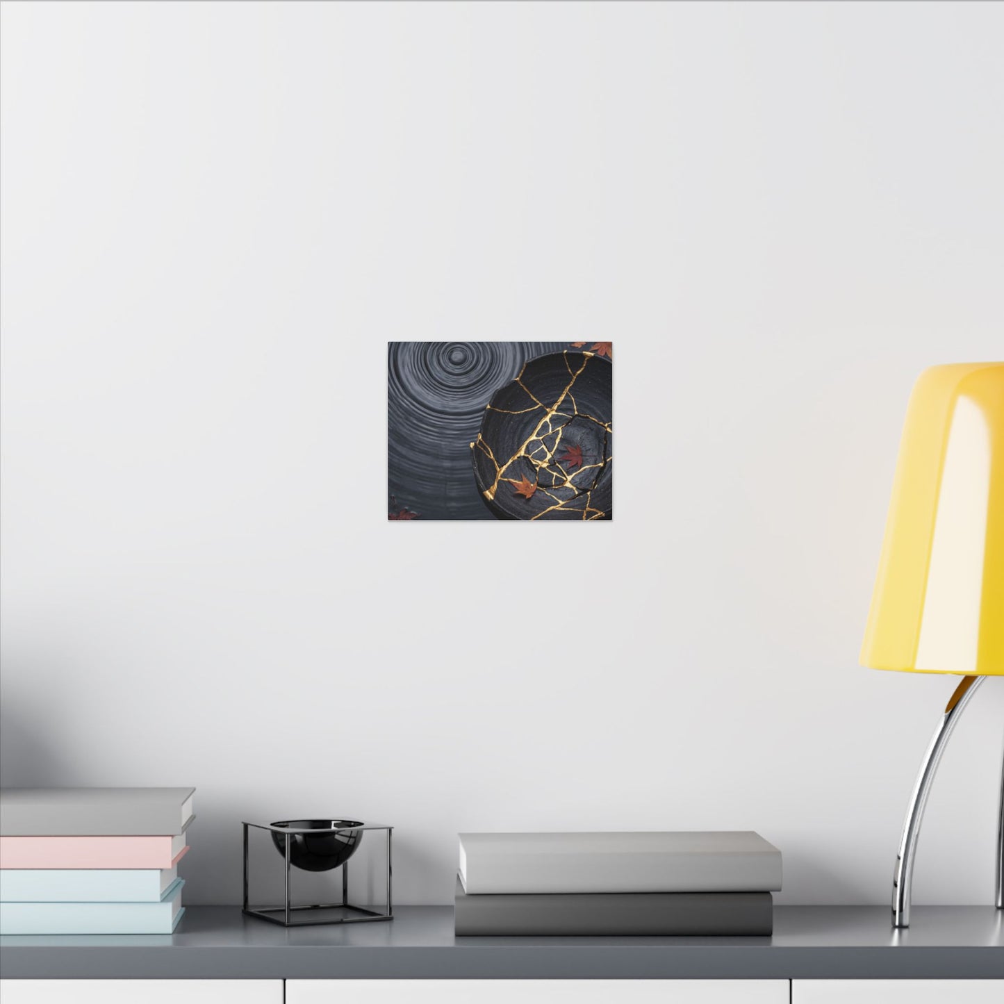 Philosophical Water Ripple Canvas Art - Gold Repair Kintsugi