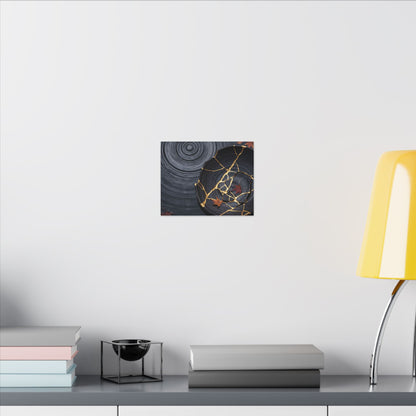 Philosophical Water Ripple Canvas Art - Gold Repair Kintsugi