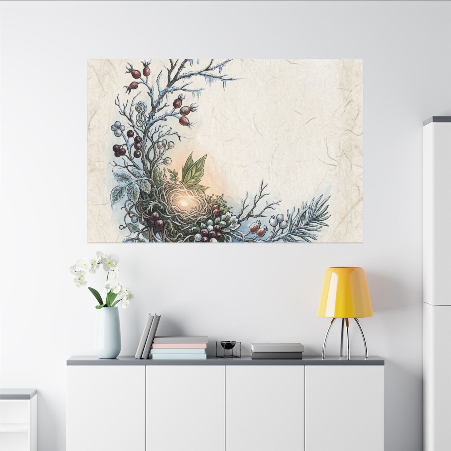 Winter Shoji Screen Forest Whimsy Canvas Art | Enchanting Decor