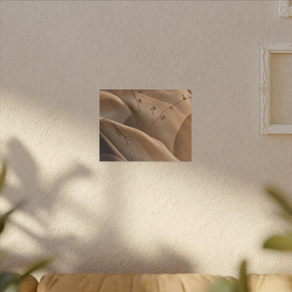 Japandi Silk Drape in Golden Hour | Japanese Pattern Canvas Art