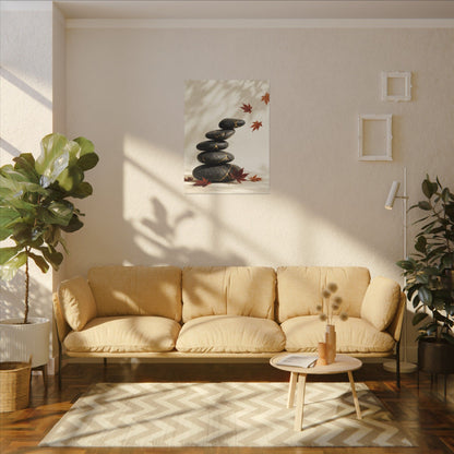 Kintsugi River Stones in Dappled | Crackle Gold Canvas Art