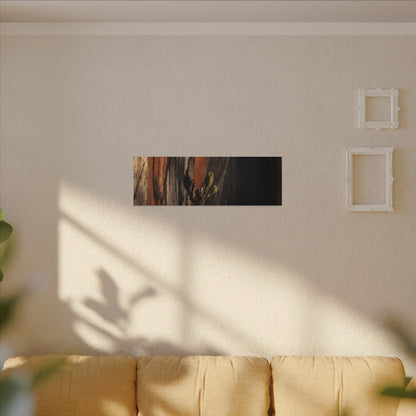 Rust Patina Charcoal Ink Canvas Art | Moody Dark Japandi Art