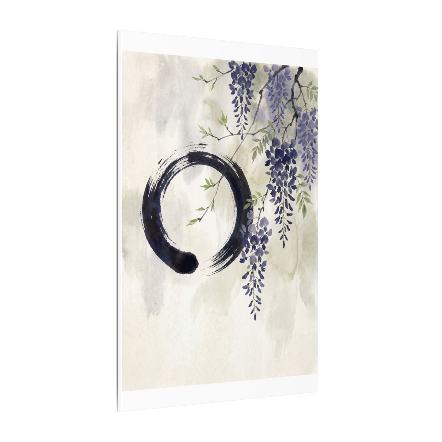 Wisteria Enso Canvas Art | Serene Zen Art