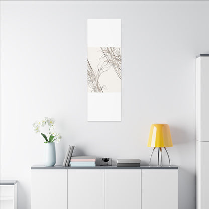 Neutral Shoji Screen Canvas Art - Minimal Line Japandi