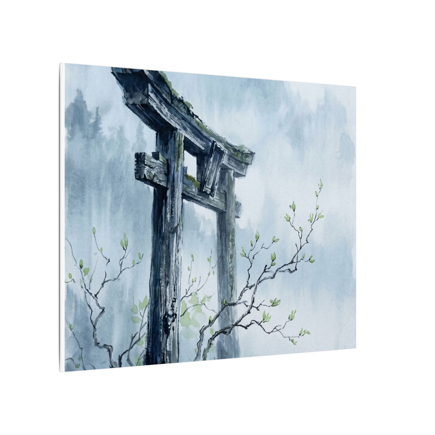 Torii Gate Canvas Art | Spring Zen Sumi E Art