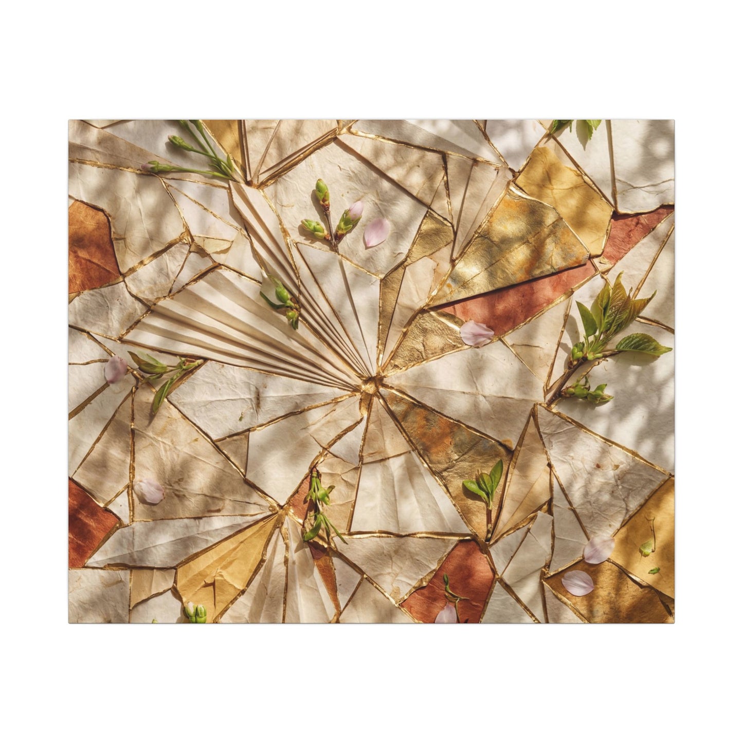 Resilient Paper Fold Canvas Art - Gold Repair Kintsugi