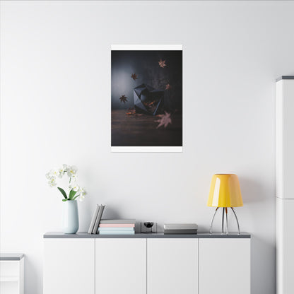 Dark Japandi Paper Fold in Dawn | Shadow Zen Canvas Art