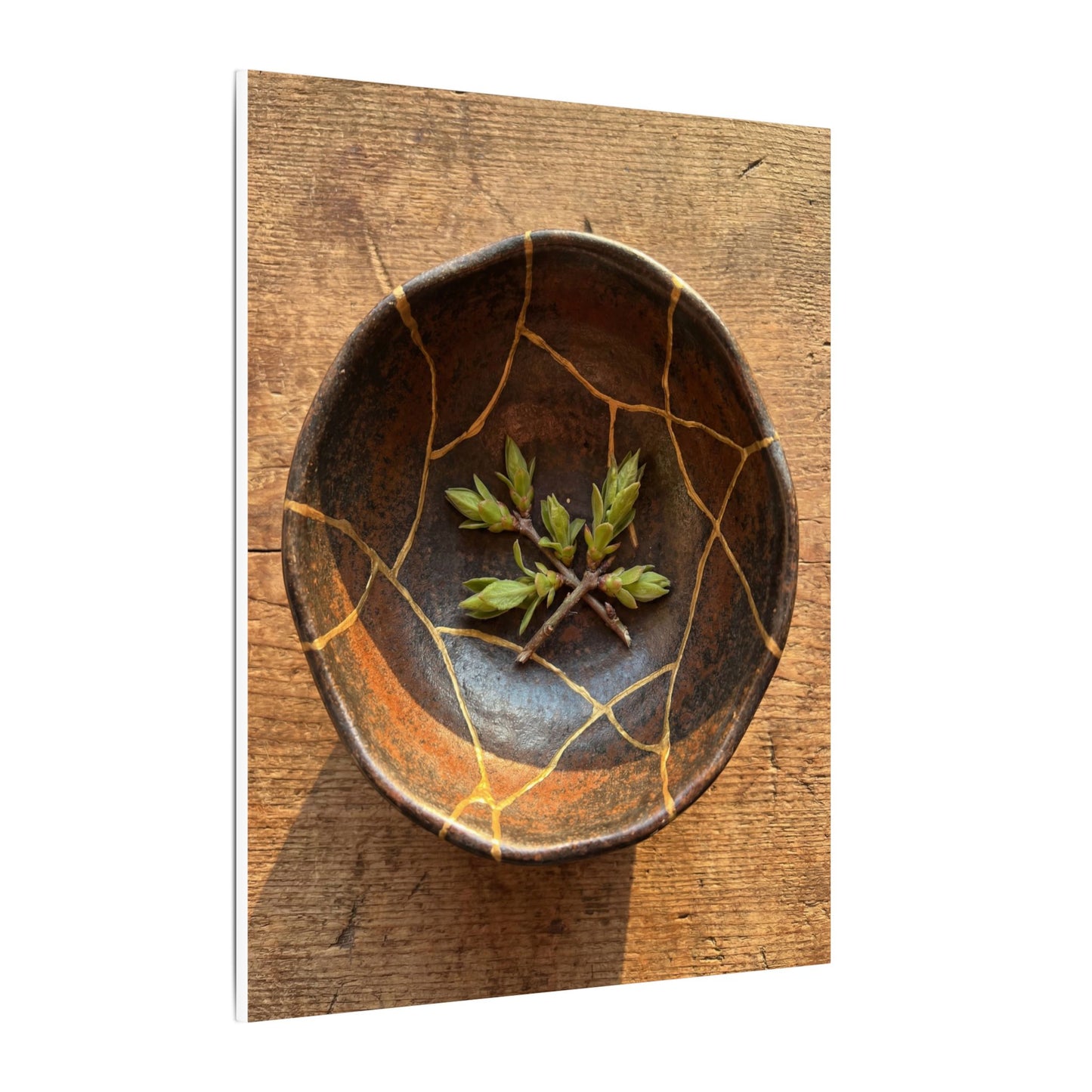 Ceramic Bowl Gold Repair Canvas Art | Resilient Kintsugi Art